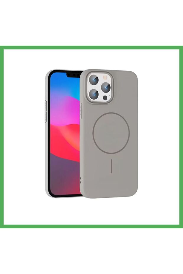 غطاء "جوكو" متوافق مع هاتف iPhone 15 Pro Max، مزود بتقنية "ماج سيف" - لون رمادي "تيتان" من "بيزووس".