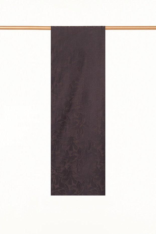 Cotton Shawl with Abstract Floral Print, Dark Brown