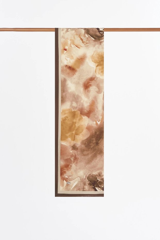 Brushstroke Abstract Pattern Shawl, Camel