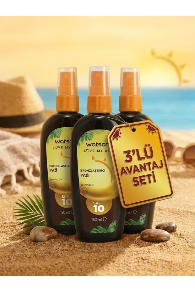 Watsons Bronzing Oil SPF 10, 150 mL, 3-Pack Value Set