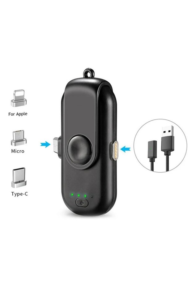 Mini Magnetic Power Bank – Keychain Emergency Charger for iPhone, USB-C & Android