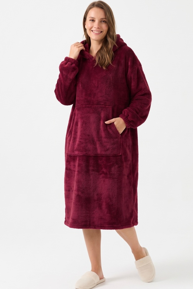 MBEY BORDO Wellsoft Hooded Wearable Blanket - Unisex Cozy TV Blanket, 1 PIECE - ONE SIZE