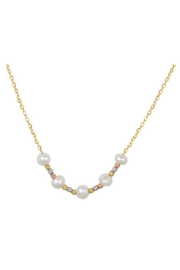 , Necklace, Five Pearls, Adjustable 37–40cm, Elegant Design