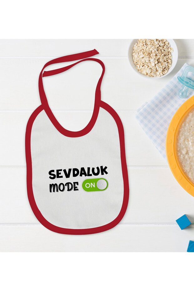 BK Kids "Sevdaluk" Design Red Baby Bib - 1