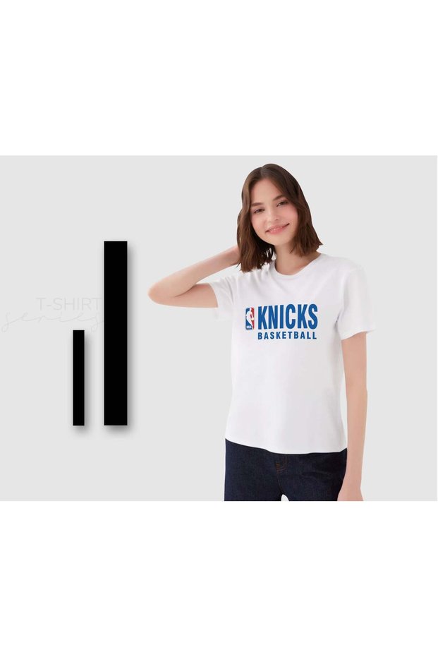 Knicks Basketball Designed Women's White T-shirt, Gift for a Friend, Birthday Gift, Trend