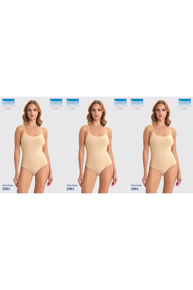 Berrak Women's TEN String-Strap Snap-Front Bodysuit, 3-Pack