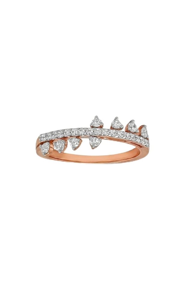 18Kt Pink Gold Ring with White Diamonds DR1P119