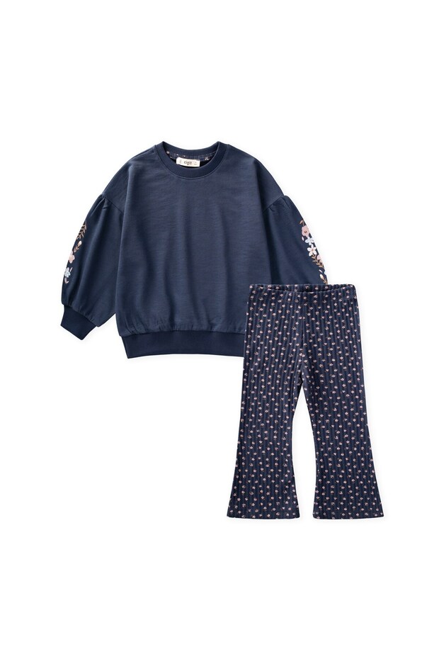 Girls' Sweatshirt and Leggings Set, Ages 2–10, Navy Blue