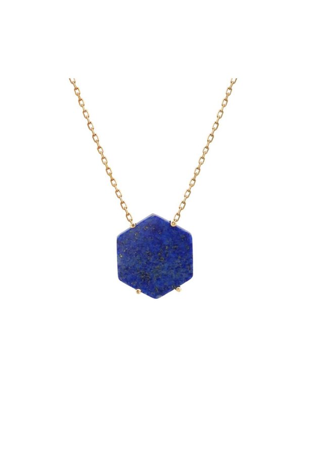 18Kt Gold Necklace 17mm Lapis N1YK224
