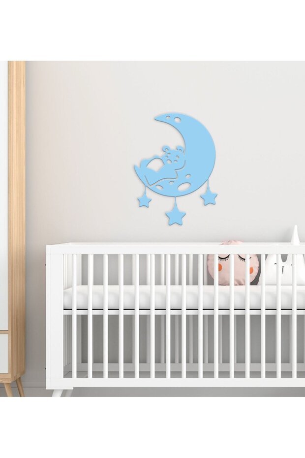 Moon-Themed Children's Room Wooden Wall Decoration-1