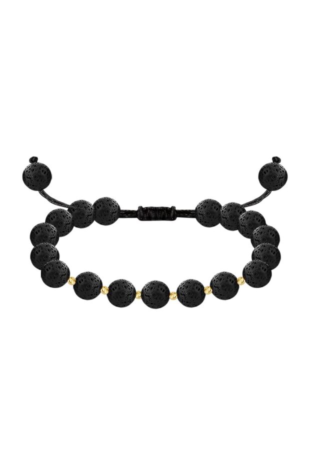 18Kt Gold Black Volcano Stone Bracelet B1YK37_womensize