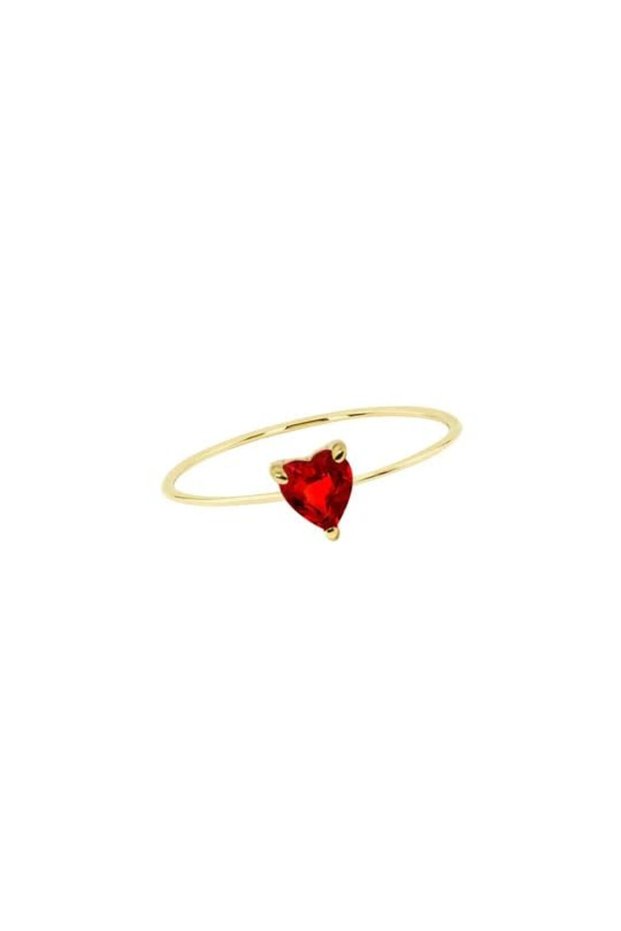 18KT Gold Heart Shape Ring Size 55 R1YK9_december