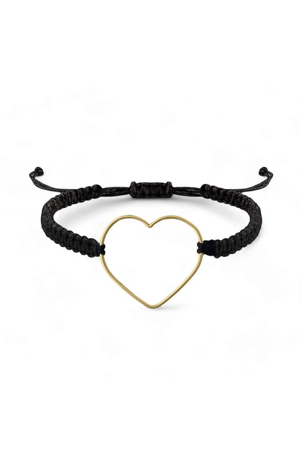 18Kt Gold Heart Bracelet B1Y71 | Heart Diameter 2.5cm