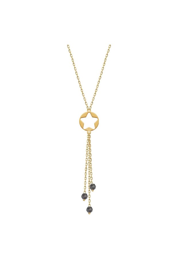 , Star Necklace, Black Hematite, Adjustable 37–40cm, Chic Design