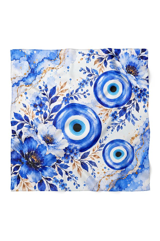 Evil Eye Bead Pattern Scarf Bandana 50X50 cm