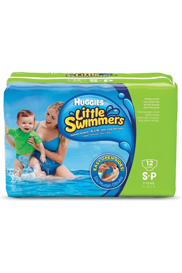 LITTLE SWIMMER, Swim Pants Diaper, Size Small, 12 Swim Pants
