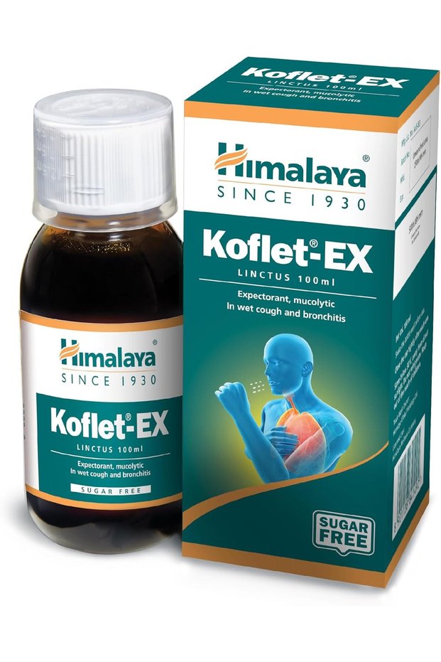 Koflet EX 100 ml Syrup - Chesty and Mucus Relief - Natural and Non-Drowsy - Sugar-Free for Children 6 Years+ and Adults