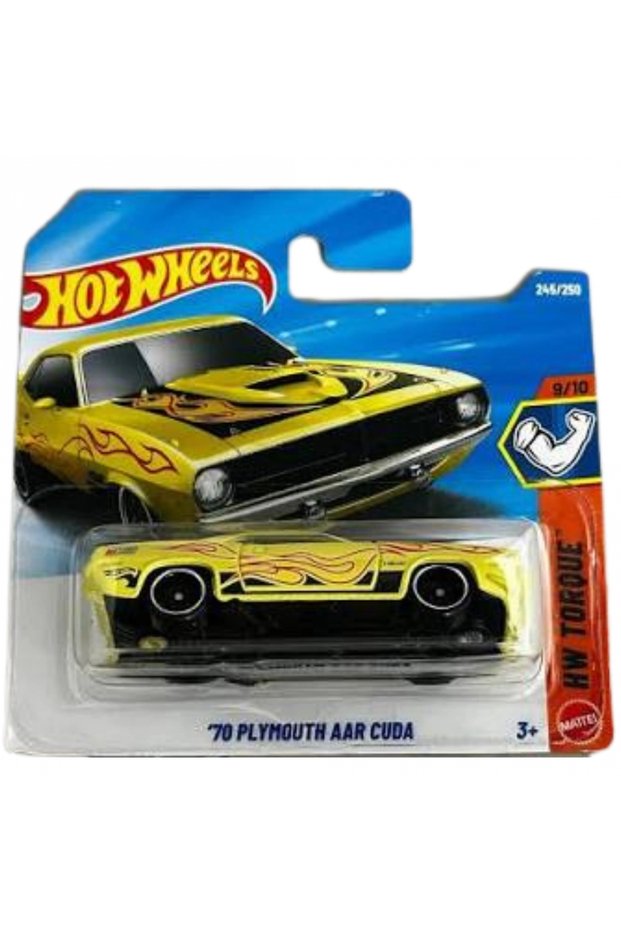 '70 Plymouth AAR Cuda - HW Torque Yellow 1/64 Diecast Model Car