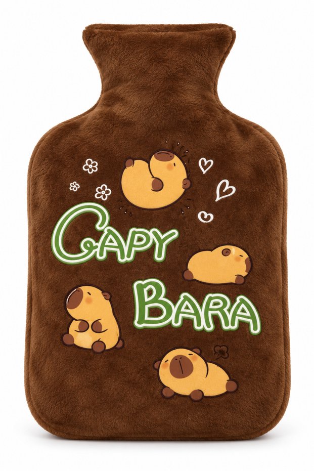 Plush Hot Water Bottle with Capybara Design, 1000 ml (24 cm x 14 cm) ARD00000293