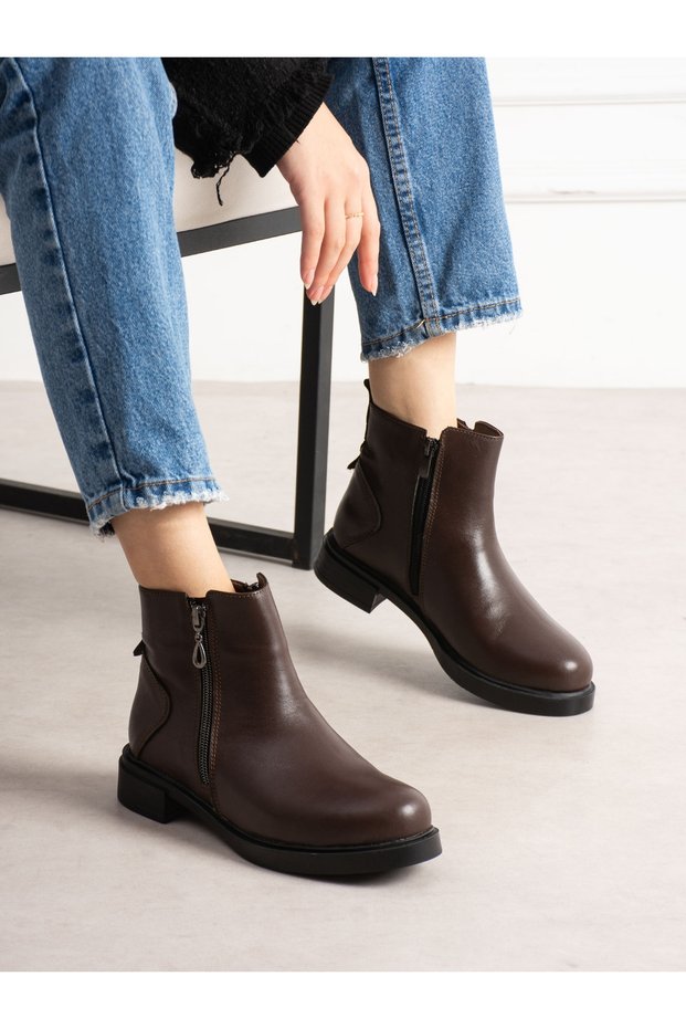JORMES Genuine Leather Women's Orthopedic Boots with Double Zippers