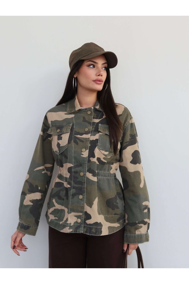 Camouflage Ruched Jacket