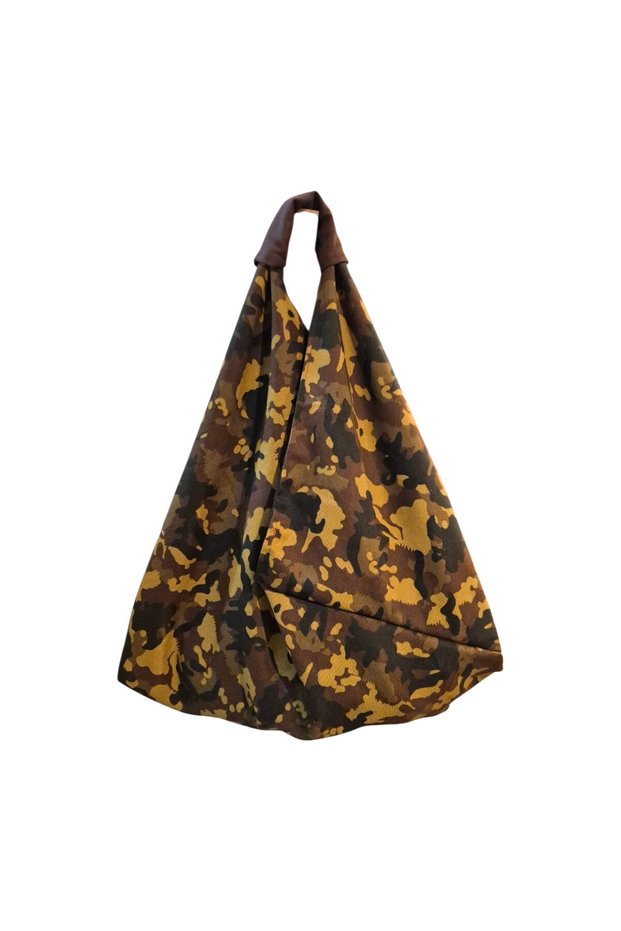 Designed by Aydın GÖZE Valentine's Day and Mother's Day Gabardine Camouflage Print 2-Pattern Origami-Style Shoulder Bag