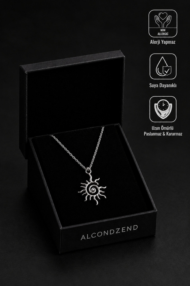 316L Stainless Steel, Tarnish-Resistant, Silver-Colored Sun-Shaped Women's Necklace - A Meaningful Gift for Teachers' Day and Other Special Occasions