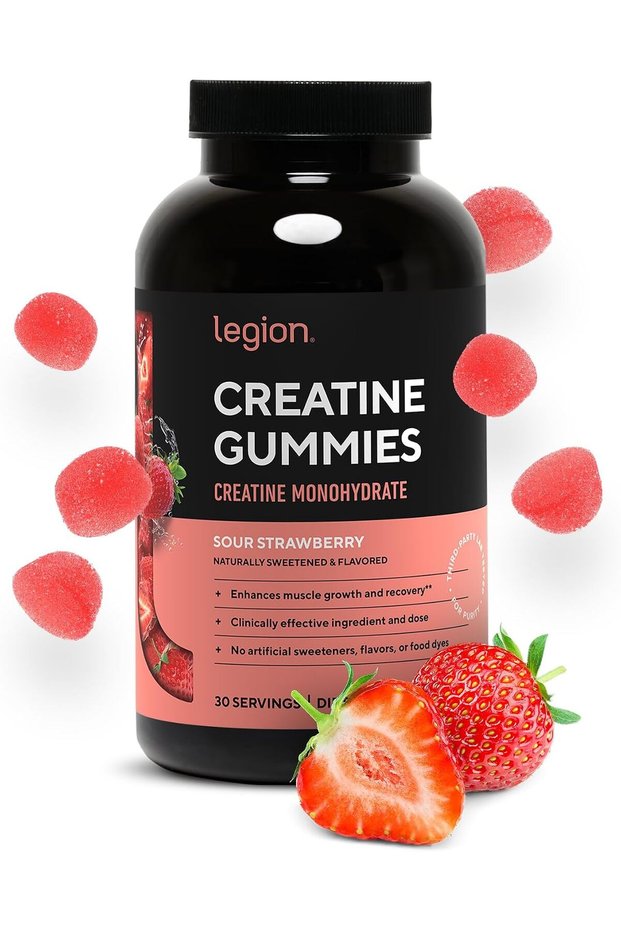 Creatine Gummies for Men & Women, 5g Monohydrate, Sour Strawberry