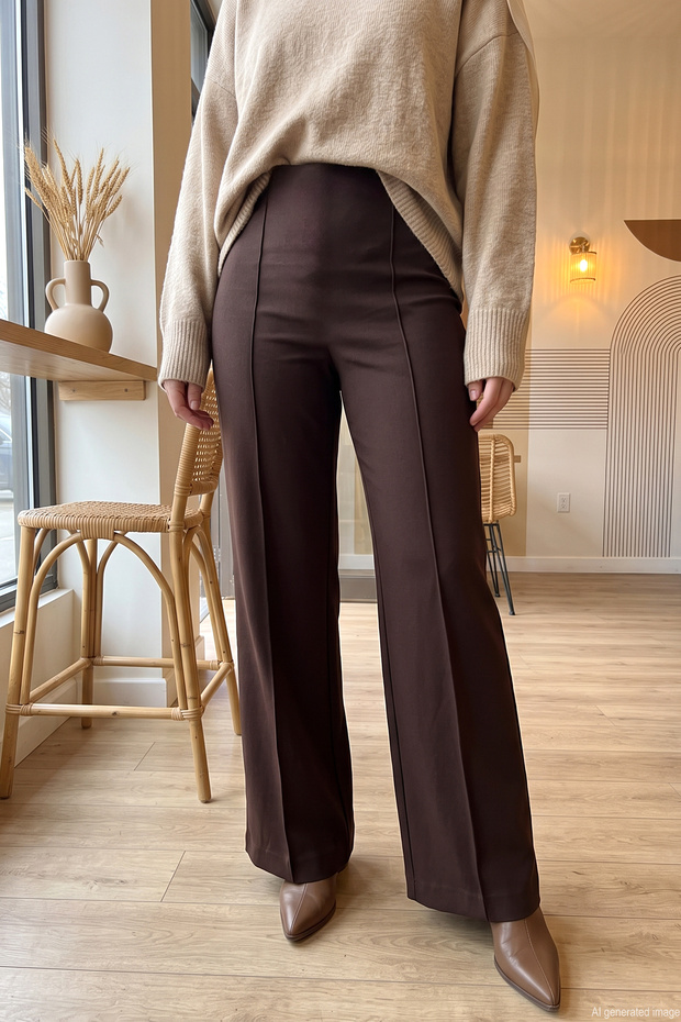 Wide-Leg Pants 309 Brown