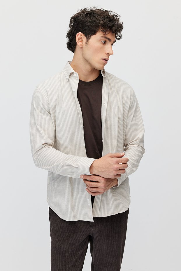 Men's Striped Regular-Fit Classic Shirt