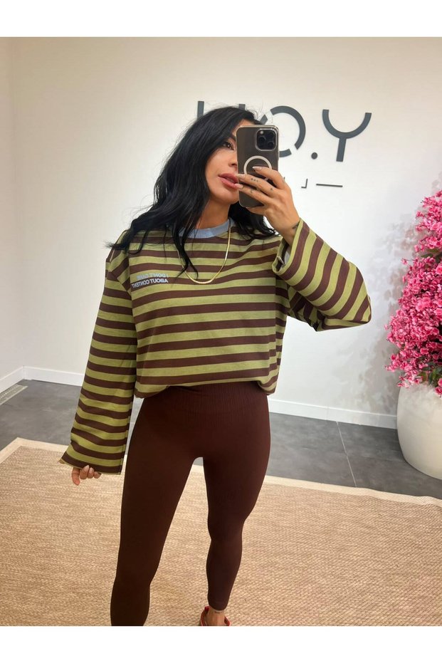Çift Renk Basic Sweatshirt