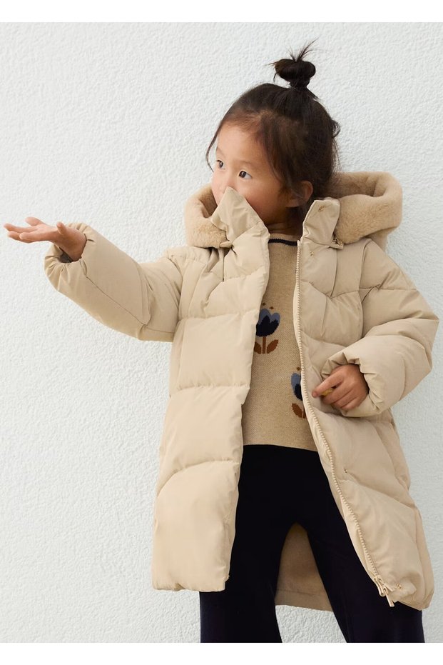 Girl's Hooded Long Puffer Jacket