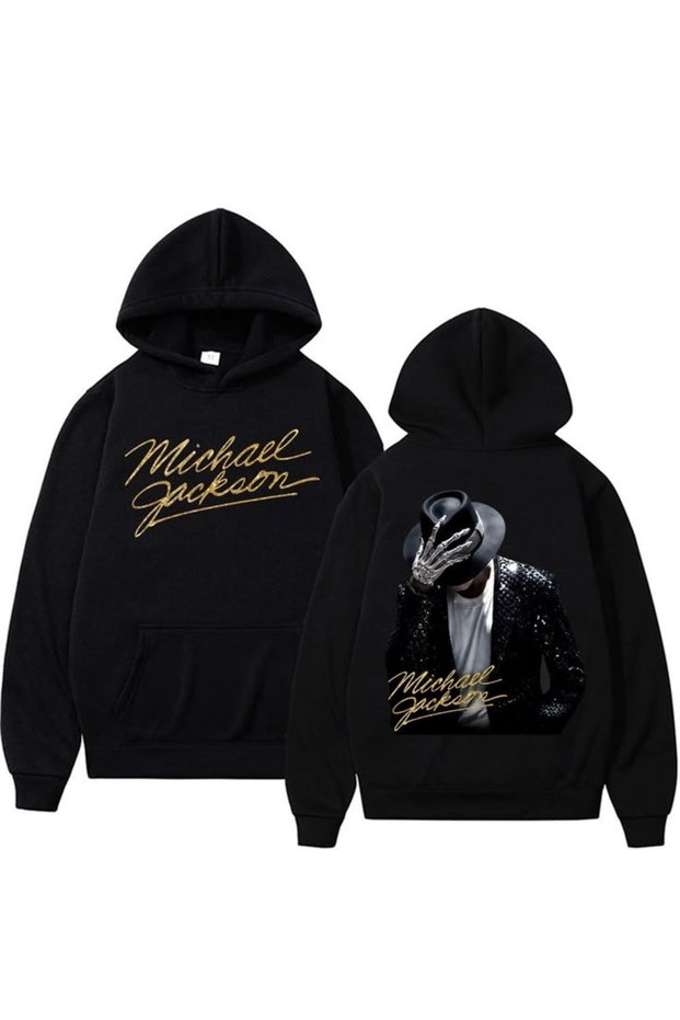 Michael Jackson Printed 3-Ply Cotton Oversized Sweatshirt with Brushed Inside Hem