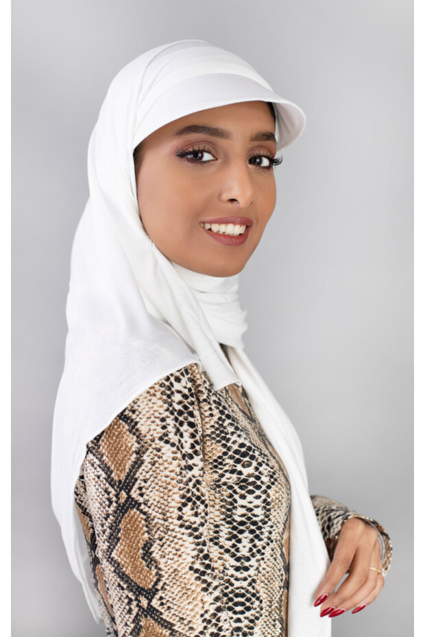 Cotton Veil with Cap- Off White