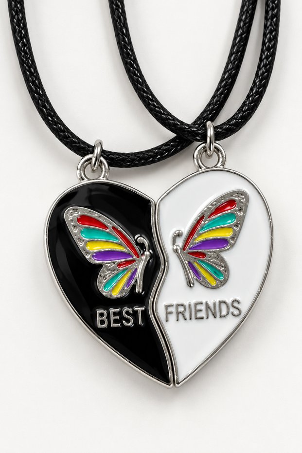 Best Friends Figurine Pair Necklace – Multicolored Pair Necklace