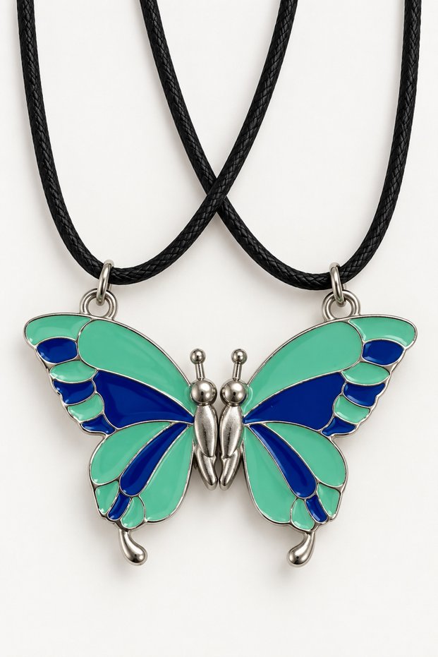 Best Friends Figurine Pair Necklace – Multicolored Pair Necklace