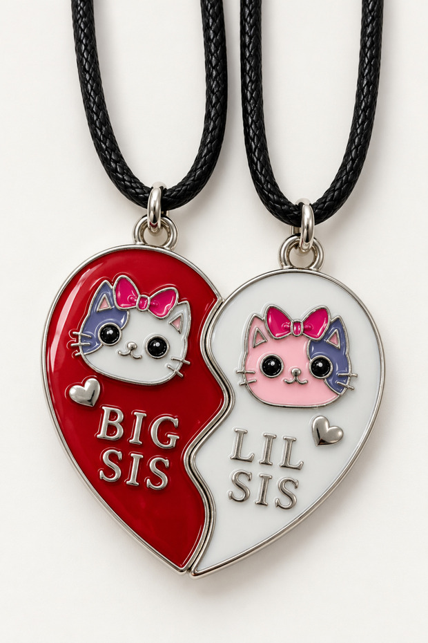 Best Friends Figurine Pair Necklace – Multicolored Pair Necklace
