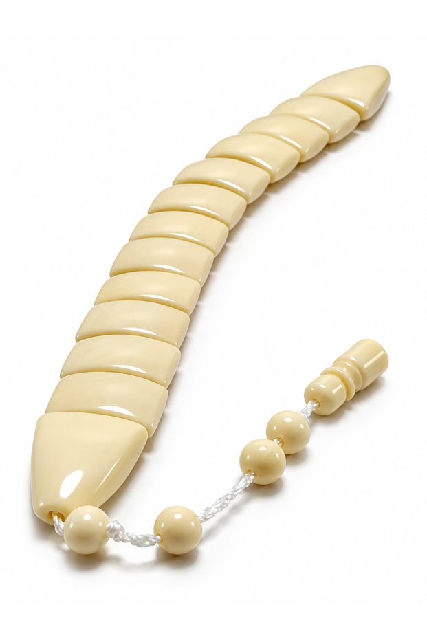 Fish-Shaped Powdered Amber Reversible Zaza Prayer Beads—Large-Beaded, Specially Designed Gift-Quality Prayer Beads