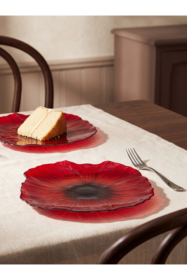 LCW HOME Assorted 2-Piece Glass Dessert Plate Set, 21 cm