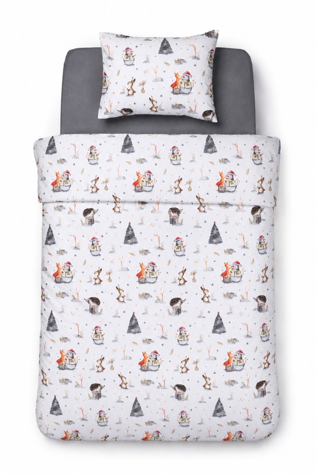 100% Cotton Winter-Themed Baby Duvet Cover Set, 4-Piece Set (100x150)