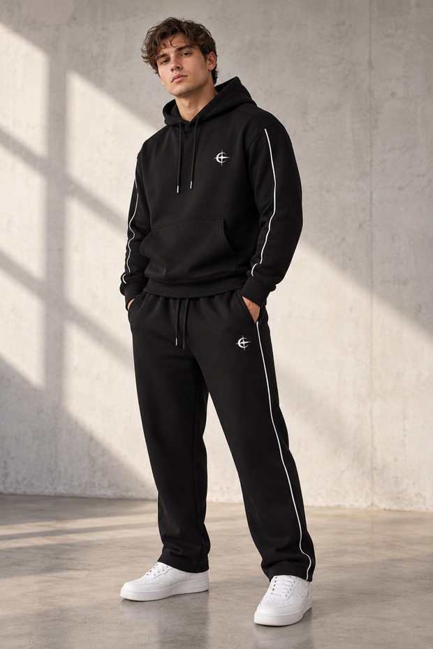 North Star Printed Hooded Sweatshirt and Baggy Sweatpants Set