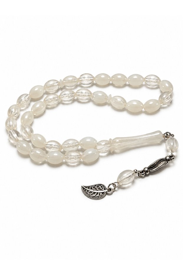 Powdered Amber Prayer Beads, Barley-Cut, with Tasseled Metal Details, Special Design, Colorful, Gift-Worthy Men's Prayer Beads for Everyday Use