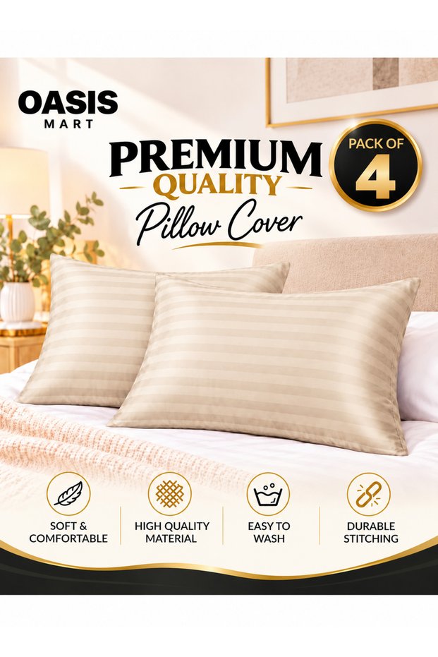 Premium Microfiber Pillowcase, Pack of 1, Soft Breathable Wrinkle-Resistant Pillow Cover with Envelope Closure, Easy-Care Bedding for Home & Hotel.