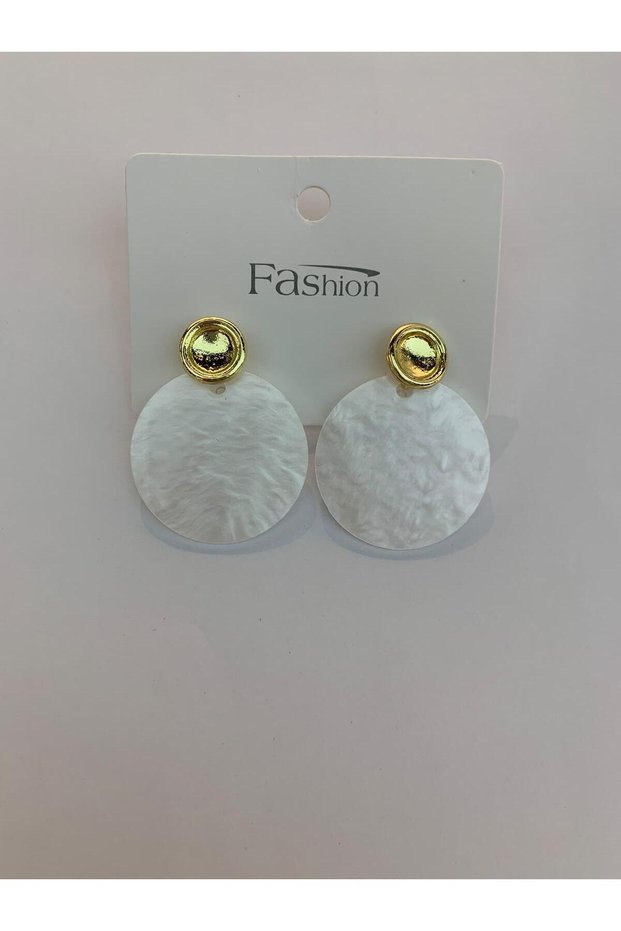 White Marble Patterned Earring Set