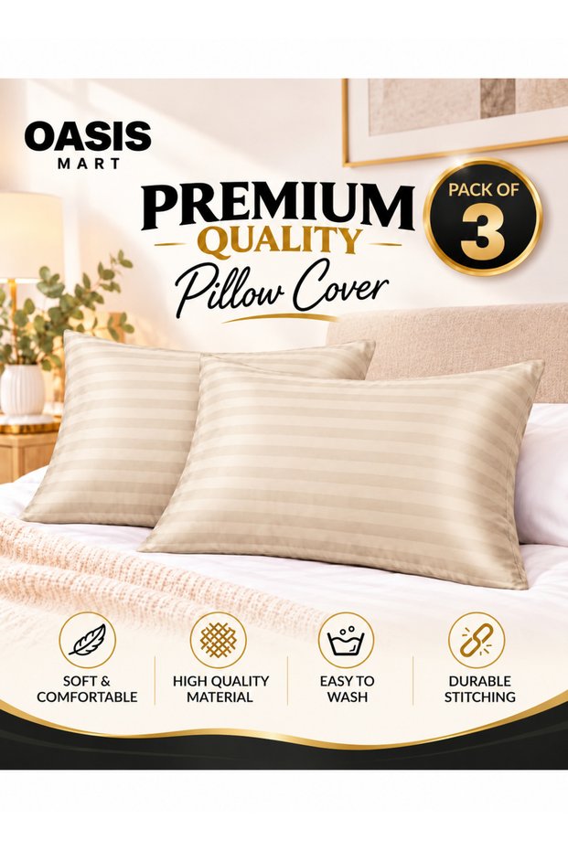 Premium Microfiber Pillowcase, Pack of 1, Soft Breathable Wrinkle-Resistant Pillow Cover with Envelope Closure, Easy-Care Bedding for Home & Hotel.