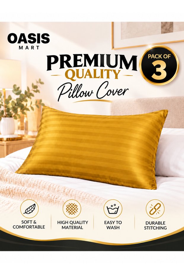 Premium Microfiber Pillowcase, Pack of 1, Soft Breathable Wrinkle-Resistant Pillow Cover with Envelope Closure, Easy-Care Bedding for Home & Hotel.