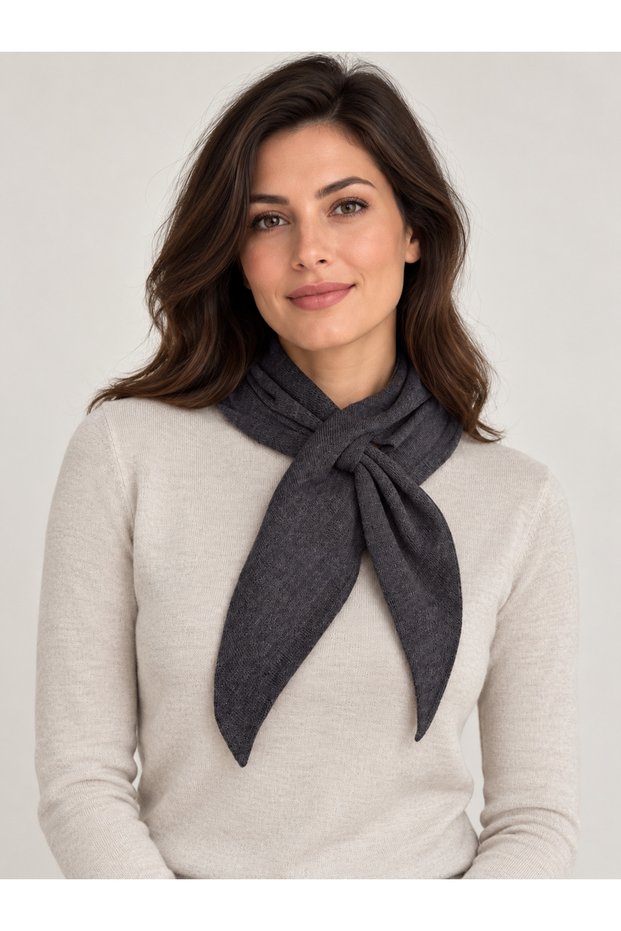 Crossed Knitwear Triangle Scarf - Neck Shawl