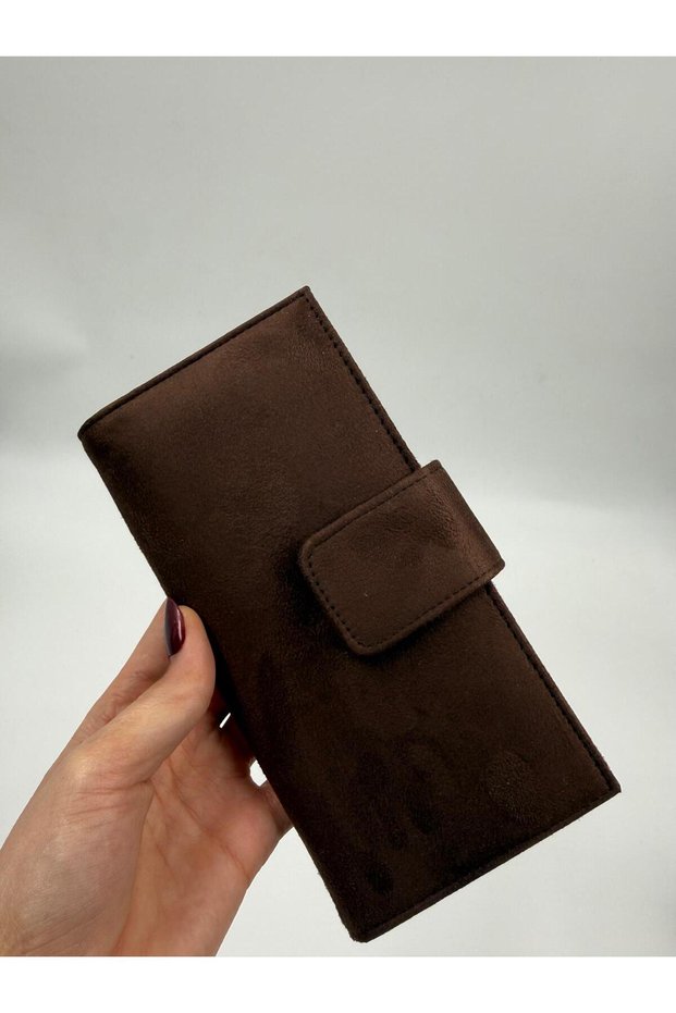 Large Suede Wallet with Phone Compartment