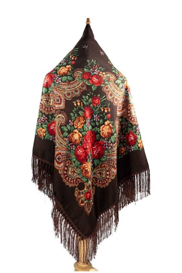Traditional Black Folk Shawl