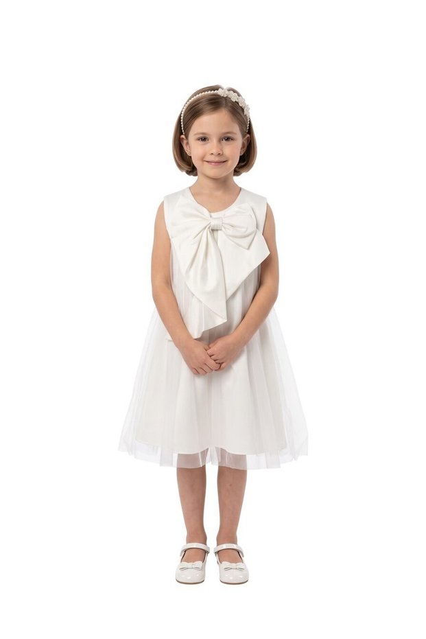 Big bow party dress White